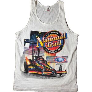 Vintage 1995 Rare SINGLE STITCH NHRA Drag Racing Tank Top Shirt LIKE NEW 90s